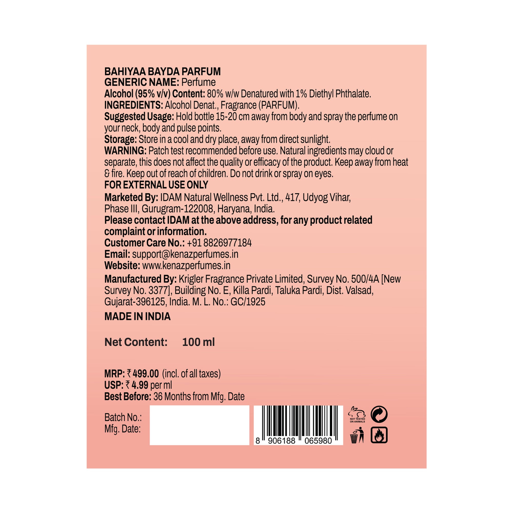 BAHIYAA BAYDA - 100ml