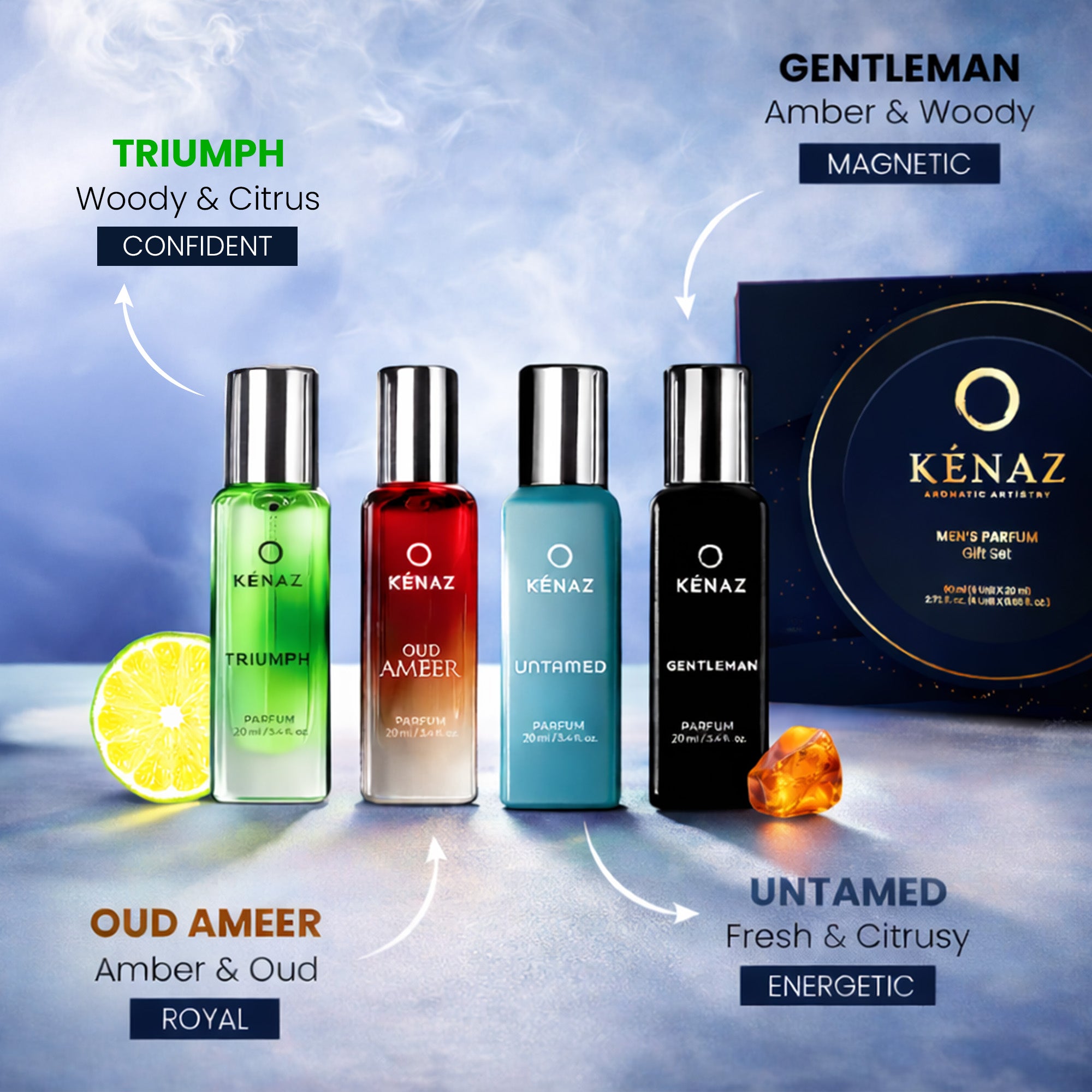 Buy Kenaz Men Perfume Gift Set | 4 Luxury Perfumes under ₹600
